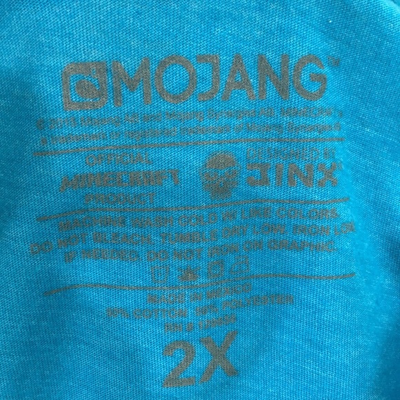 Mojang 2X Minecraft turquoise graphic T-shirt - Picture 5 of 5
